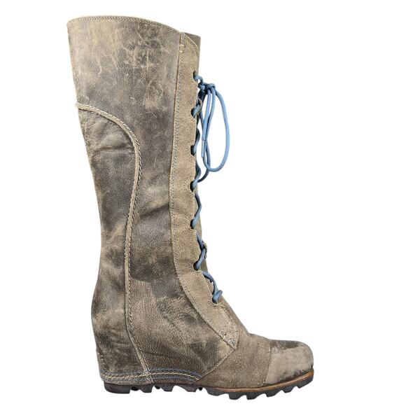 Sorel Women’s Cate The Great Brown Suede Wedge Riding Boot Size US 9 - Picture 4 of 11